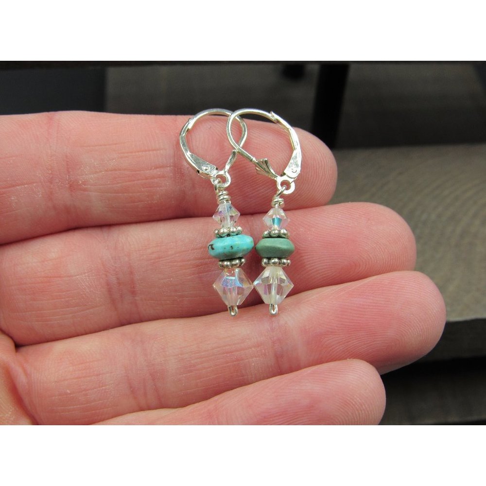 Sterling Silver Stacked Crystal And Stone Simple Earrings Vintage Wedding